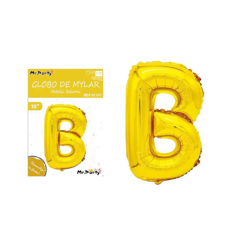 Globo metálico dorado 40cm letra B 1