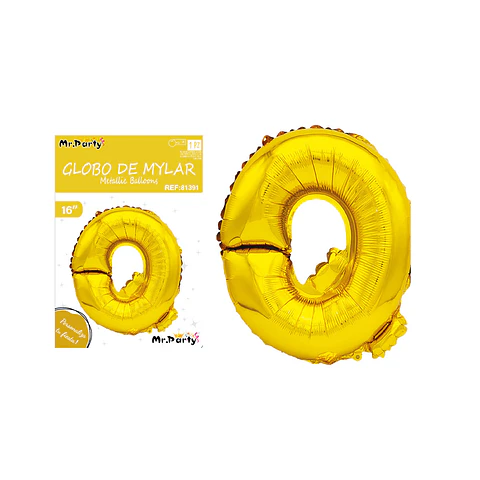 Globo metálico dorado 40cm letra Q