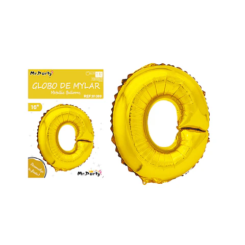 Globo metálico dorado 40cm letra O