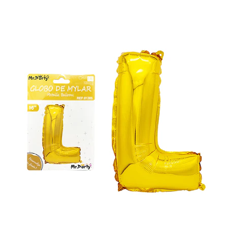 Globo metálico dorado 40cm letra L