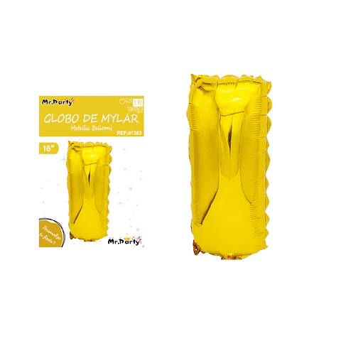 Globo metálico dorado 40cm letra I
