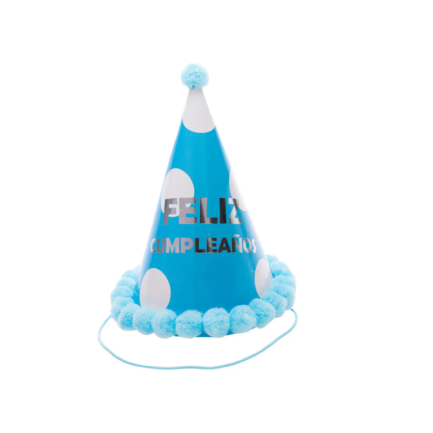 Gorro pompón feliz cumpleaños azul 1