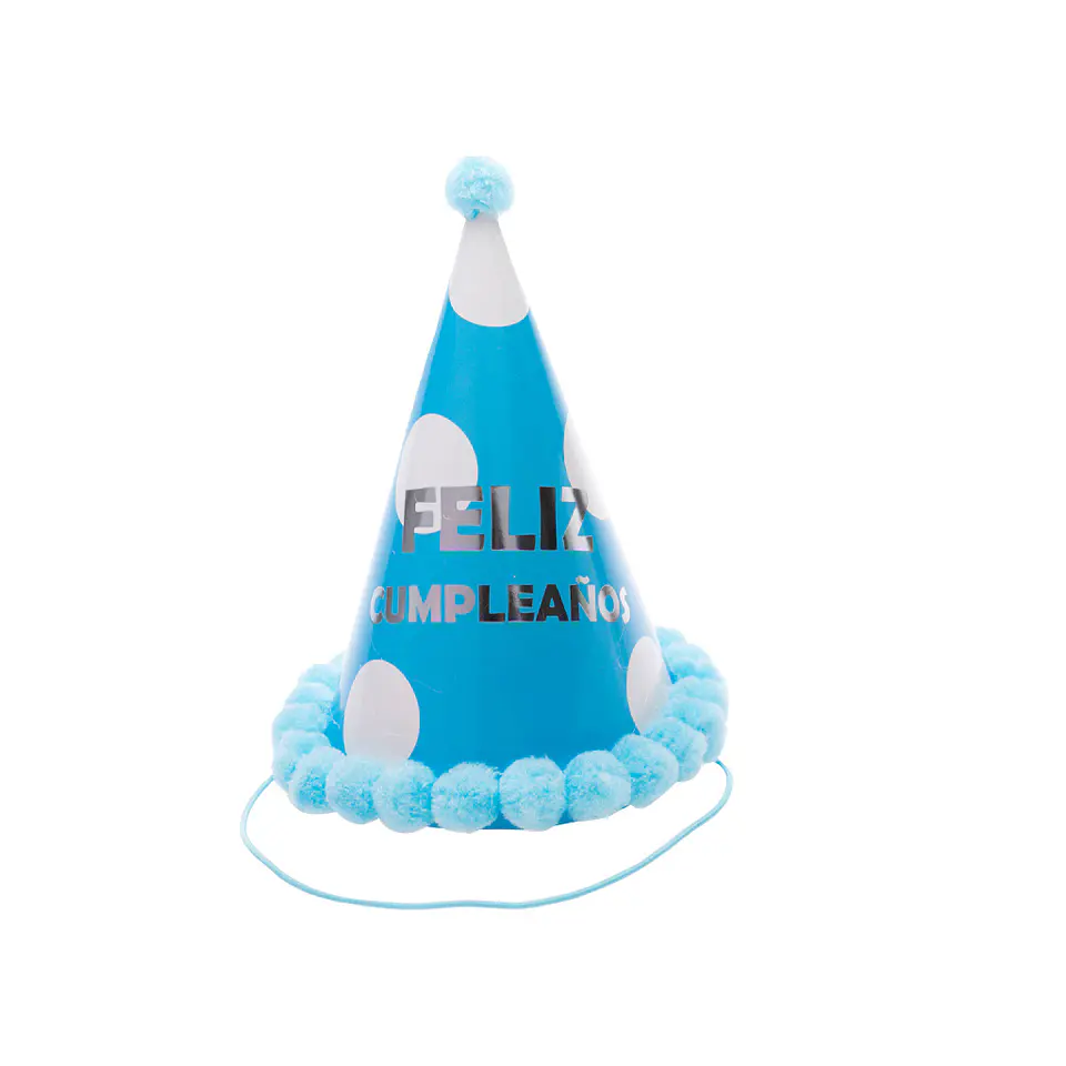 Gorro pompón feliz cumpleaños azul 1