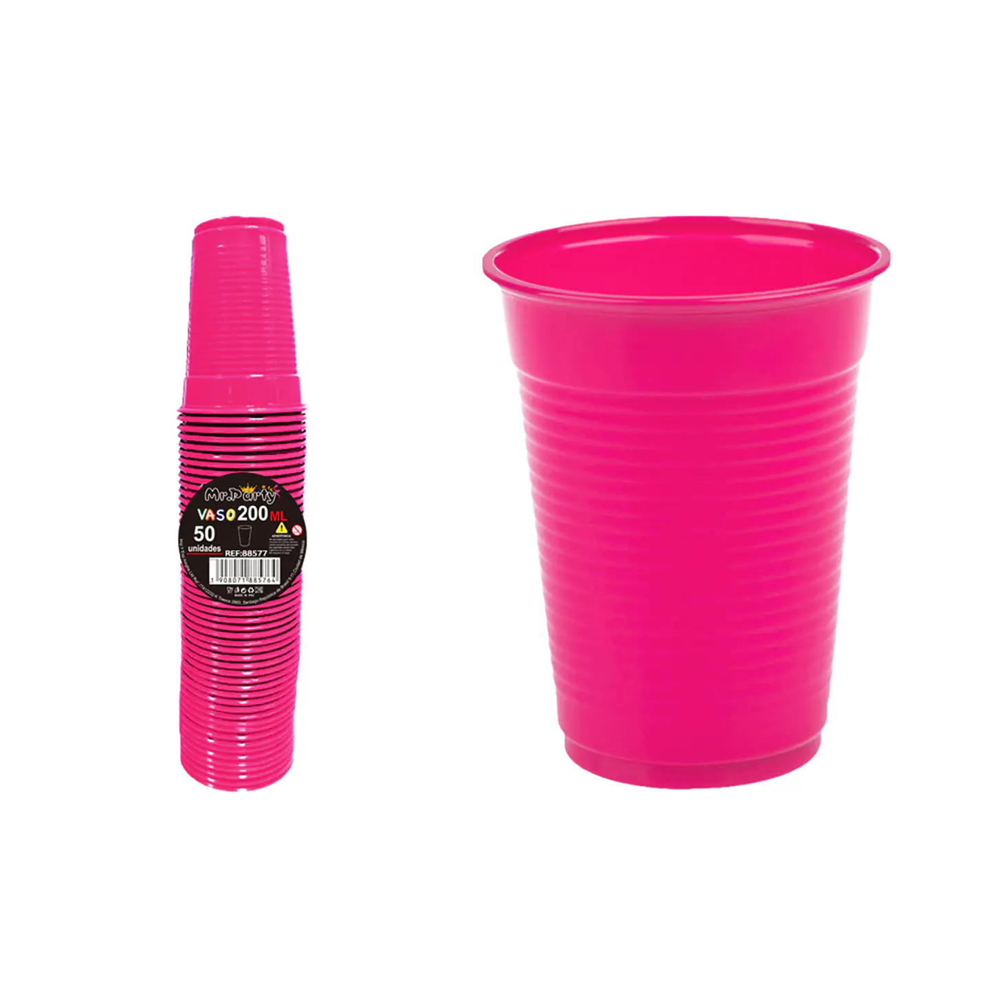 Vasos plásticos fucsia 200ML 50pcs 1