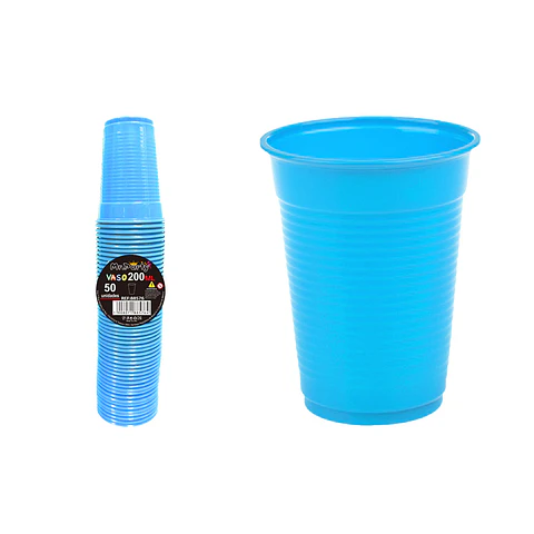 Vasos plásticos celeste 200ML 50pcs