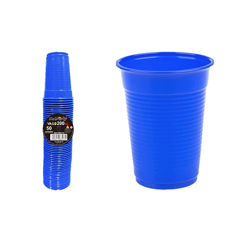Vasos plásticos azul 200ML 50pcs