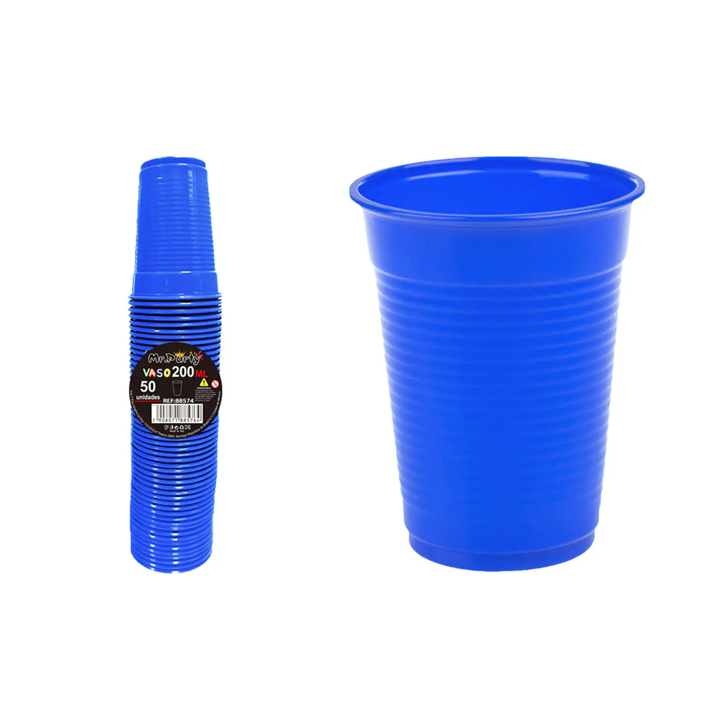 Vasos plásticos azul 200ML 50pcs 1