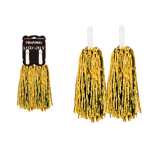 Pompones porrista dorado 2pcs 33cm