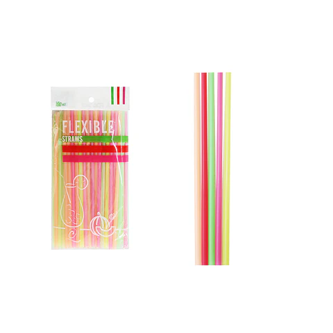 Bombillas de plásticas flexible fluorescentes multicolor 21cm 100pcs