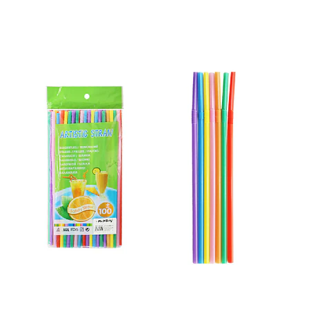 Bombillas de plásticas flexibles muticolores 26cm 100pcs