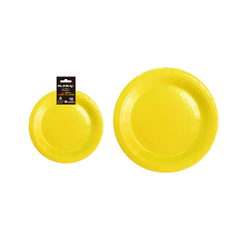 Plato de papel amarillo 9 pulgadas 22.8cm 10pcs