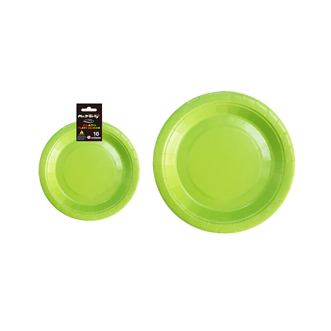 Plato de papel verde 9 pulgadas 22.8 cm 10pcs