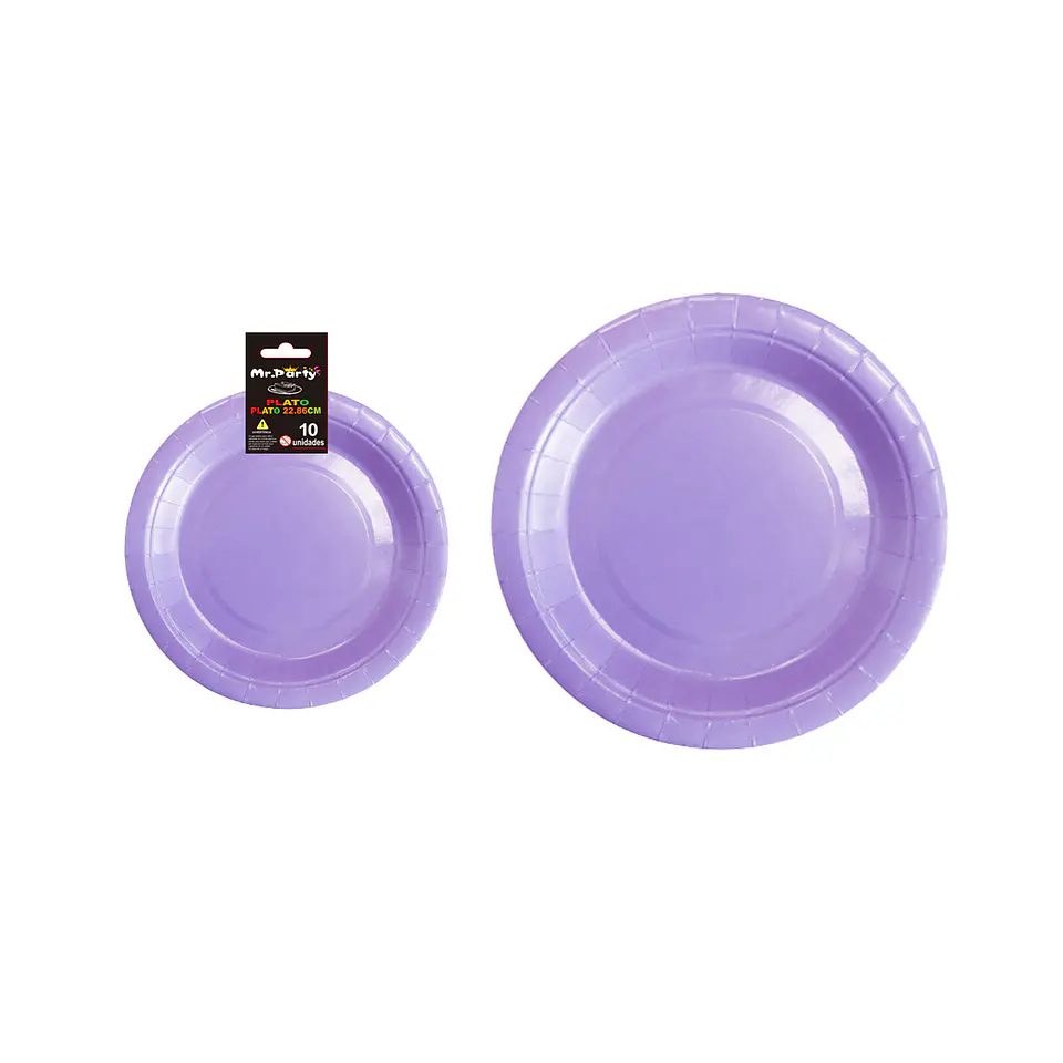 Plato de papel lila 9 pulgadas 22.8cm 10pcs 1