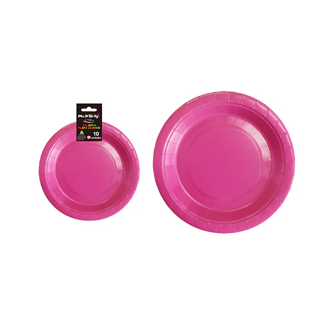 Plato de papel fucsia 9 pulgadas 22.8cm 10pcs