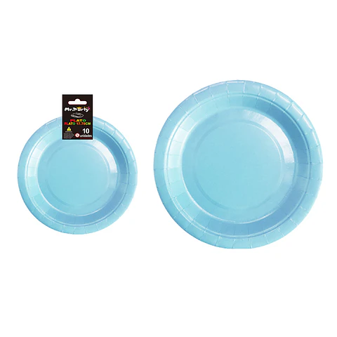 Plato de papel celeste 7 pulgadas 17.8cm 10pcs