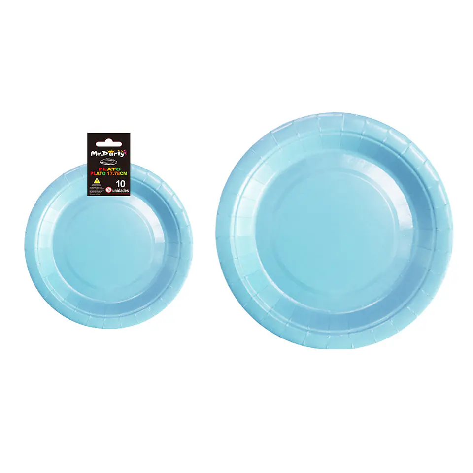 Plato de papel celeste 7 pulgadas 17.8cm 10pcs 1