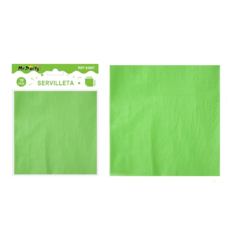 Servilletas de papel verde manzana 33cm 10pcs