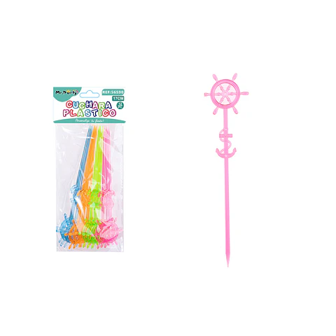 Palillos de frutas desechables volante multicolor 17cm 12pcs