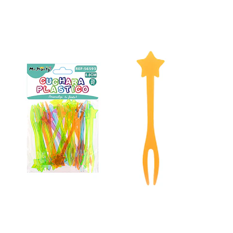 Tenedor de estrella multicolor para frutas 8.8cm 24pcs