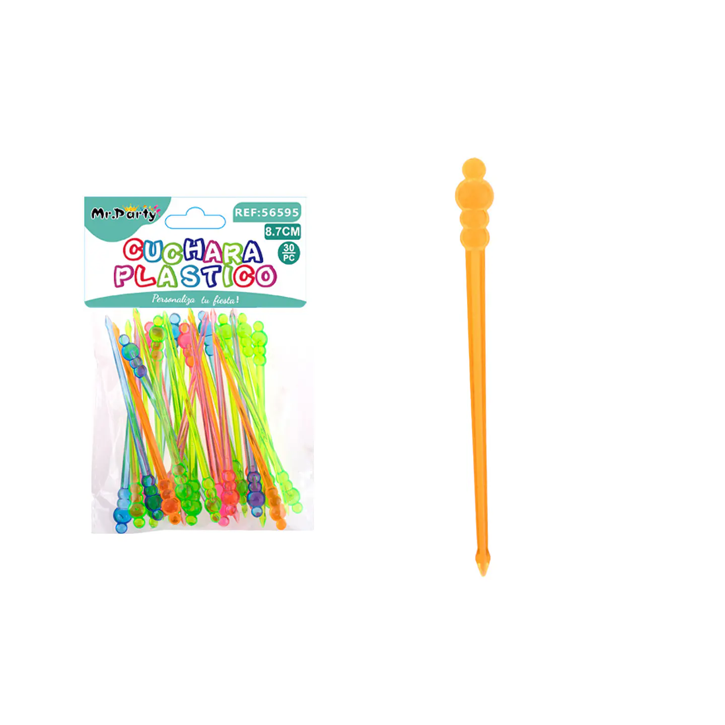 Palillos de frutas desechables multicolor 8.7cm 30pcs 1