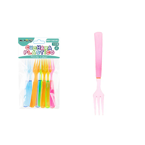 Mini tenedor para frutas multicolor 11cm 12pcs
