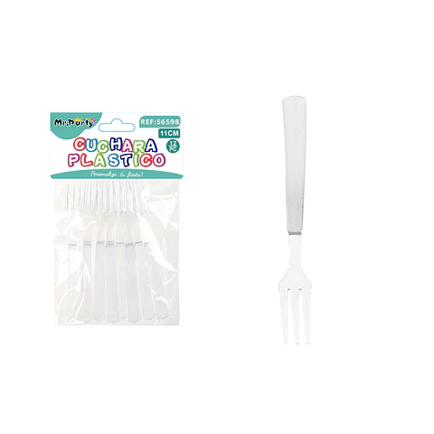 Mini tenedor para frutas transparente 11cm 12pcs