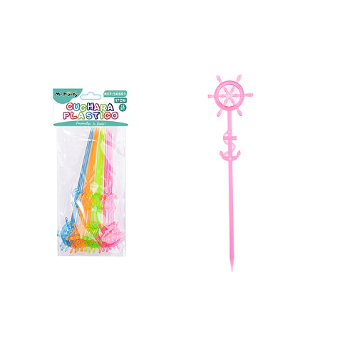 Palillos de frutas desechables volante multicolor 17cm 12pcs