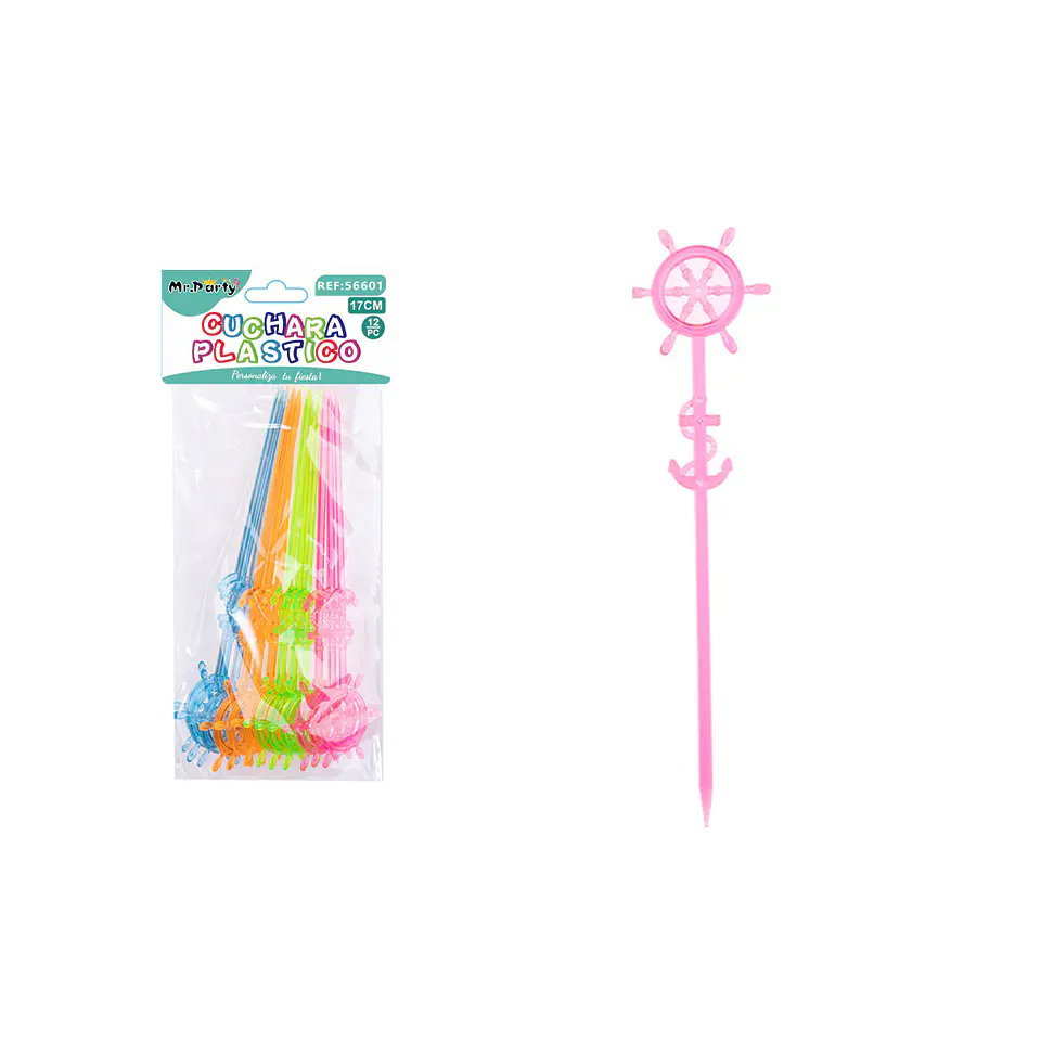 Palillos de frutas desechables volante multicolor 17cm 12pcs 1