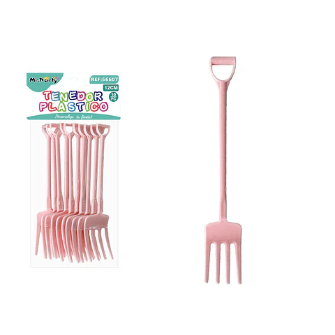 Tenedor para pastel rosa 12cm 10pcs