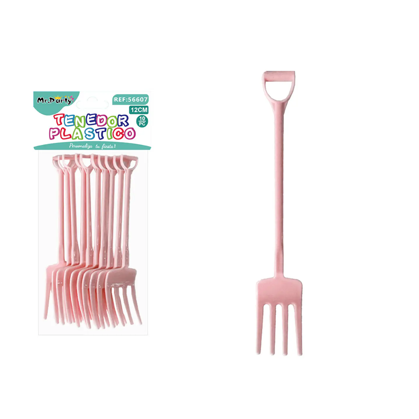 Tenedor para pastel rosa 12cm 10pcs 1