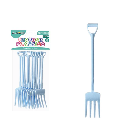Tenedor para pastel azul 12cm 10pcs