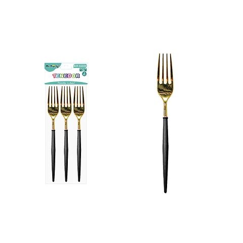 Tenedor dorado negro 21*2.7cm 3pcs