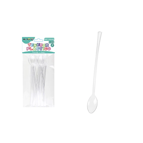 Mini cuchara transparente 15.5cm 12pcs