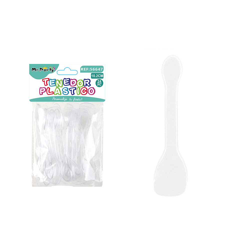 Mini cuchara transparente para postre 10.2cm 24pcs
