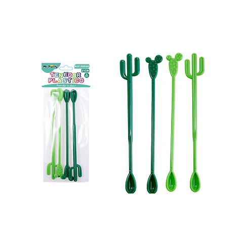 Cucharilla mezcladora de cactus 21cm 4pcs
