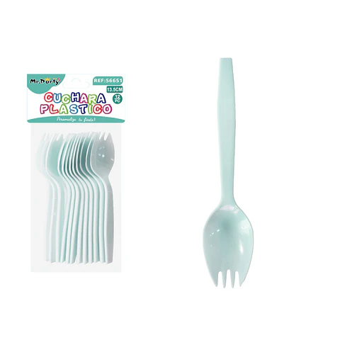 Cuchara-tenedor para pastel verde 13.5cm 12pcs