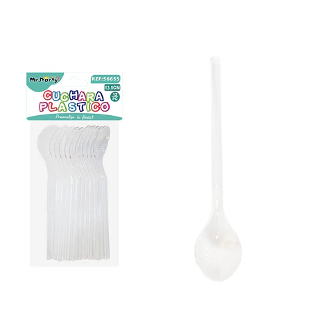 Cuchara para pastel transparente 13.5cm 12pcs