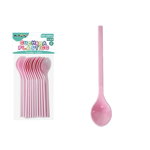 Cuchara para pastel rosa 13.5cm 12pcs