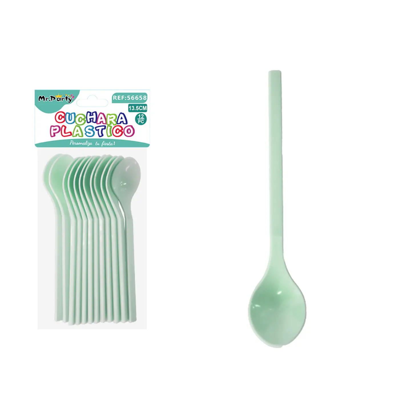 Cuchara para pastel verde 13.5cm 12pcs 1