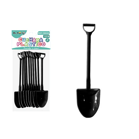 Cuchara tipo pala para pastel negro 12cm 10pcs