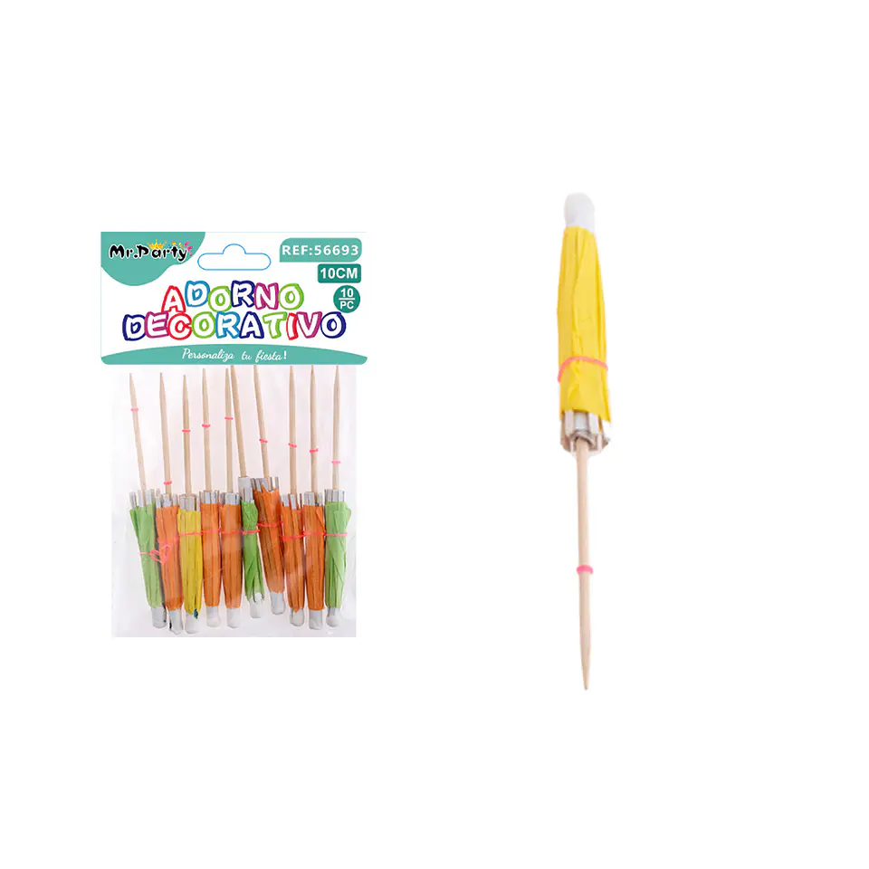Sombrilla palillo multicolor 10cm 10pcs 1