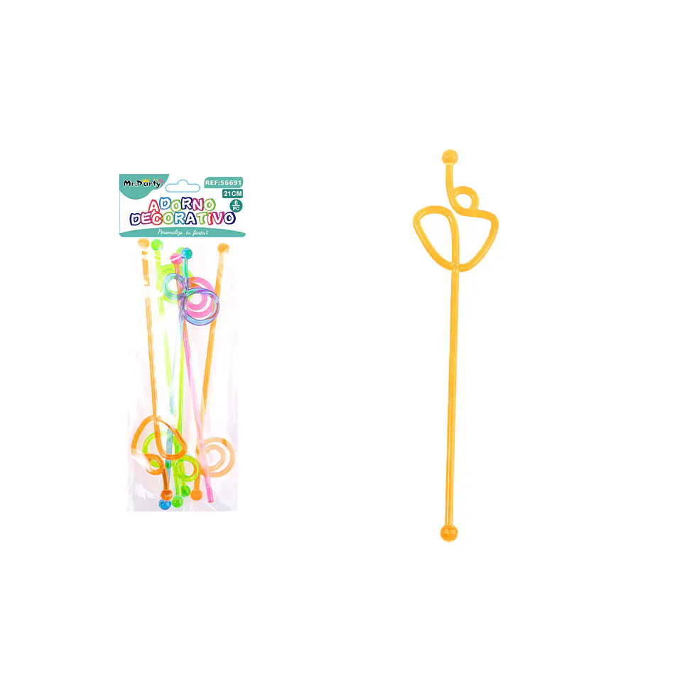 Mezclador de coctel desechable multicolor 21cm 6pcs 1