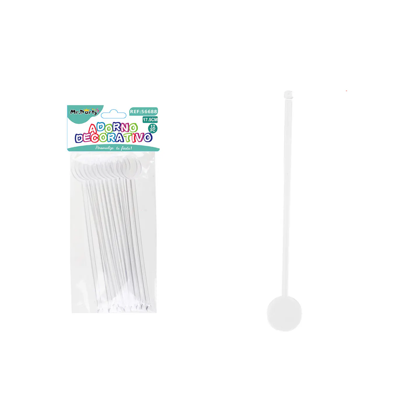 Mezclador de coctel desechable transparente 17.5cm 12pcs 1