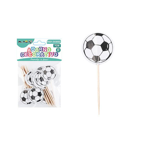 Palillo diseño fútbol 7cm 24pcs