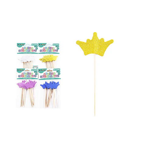 Palillo de corona con glitter 11.5cm 10pcs Color Aleatorio