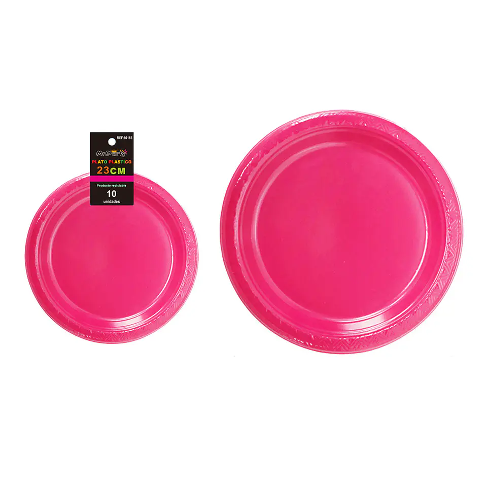 Platos plásticos rosa 23cm 10pcs 1