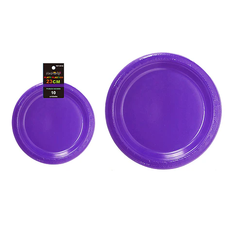 Platos plásticos púrpura oscuro 23cm 10pcs