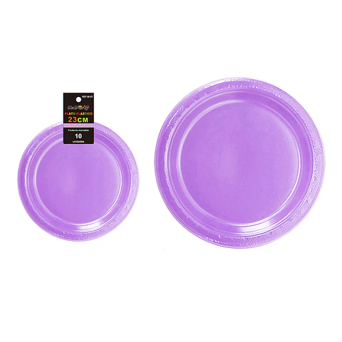 Platos plásticos lila 23cm 10pcs