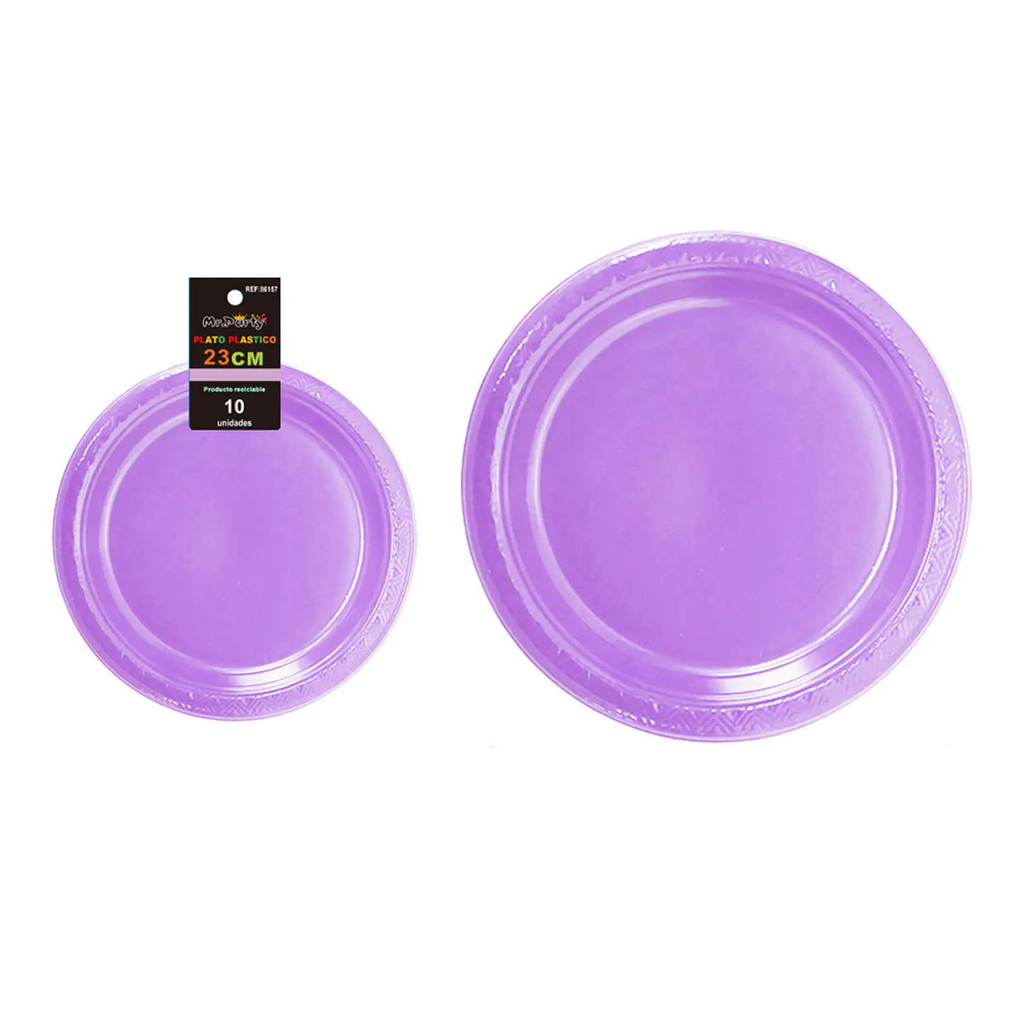 Platos plásticos lila 23cm 10pcs 1