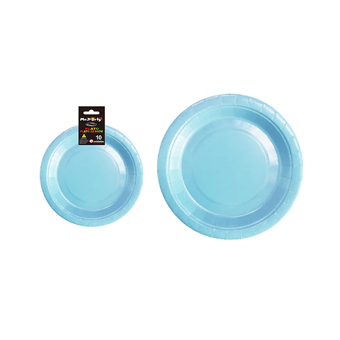 Plato de papel celeste 9 pulgadas 22.8 cm 10pcs